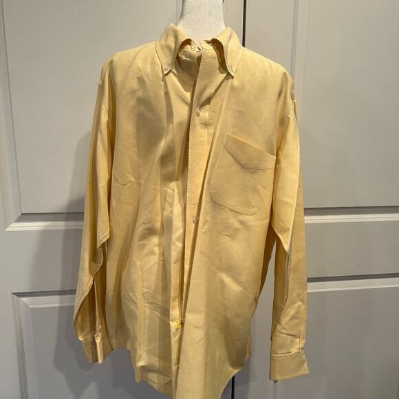 Brooks Brothers Yellow Long Sleeve Button-Down Shirt - Size 17-34 - Picture 2 of 3